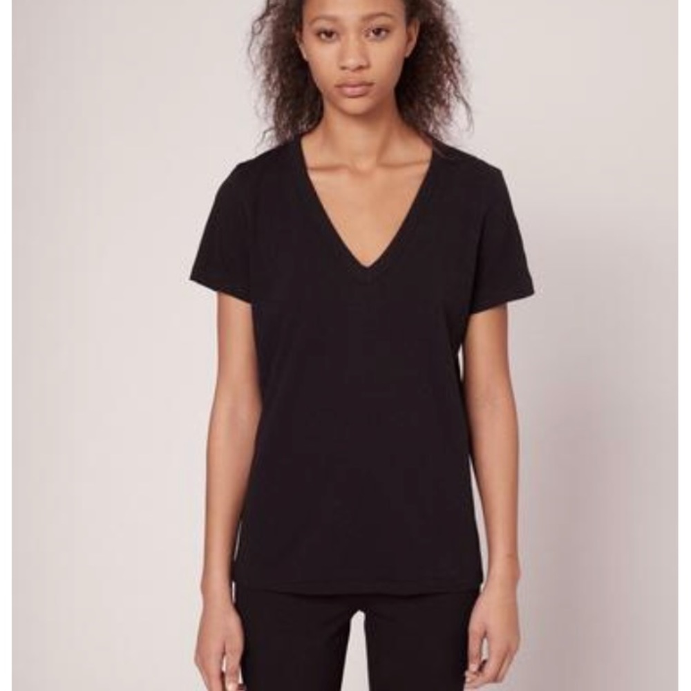Rag & Bone Black Classic Relax V-Neck Tee
